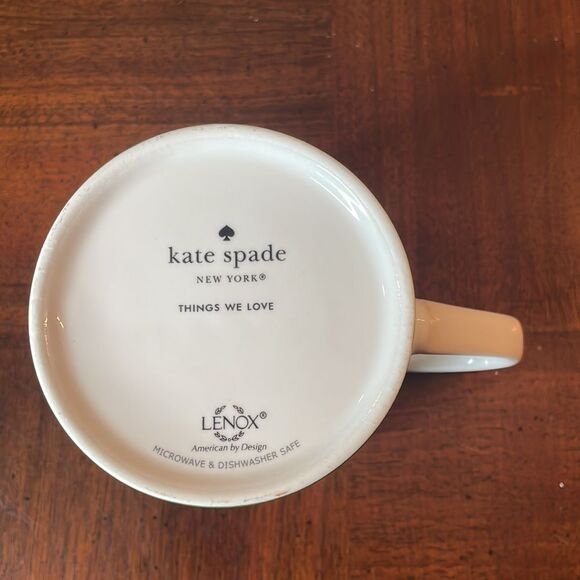 Kate Spade Lenox China "Things We Love" Festive Green Coffee Mug New - Picture 6 of 7